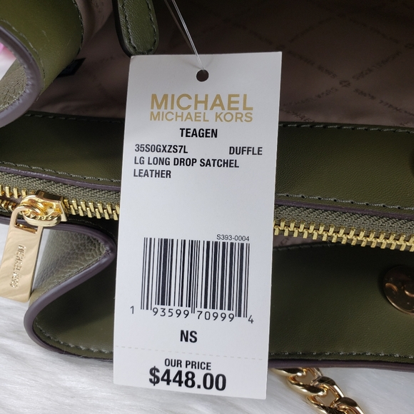 NWT Michael Kors LG Teagen satchel duffle green MK - Picture 10 of 10